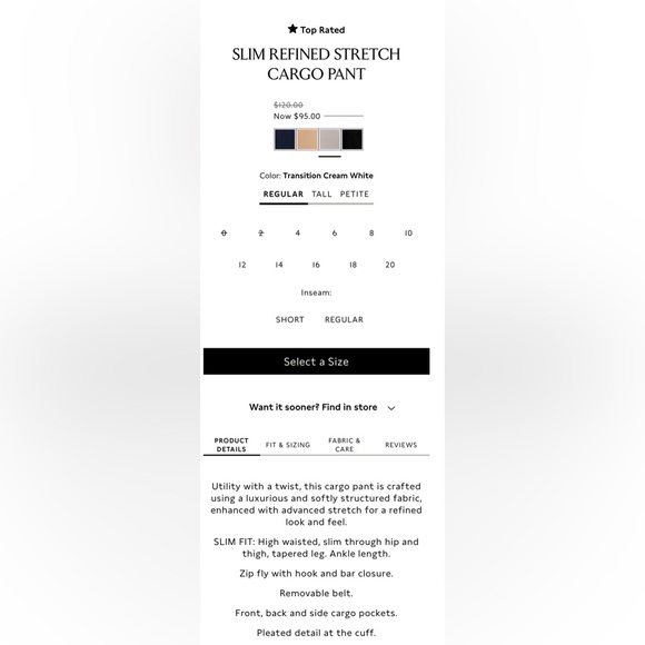 Banana Republic slim refined cargo pants - Picture 16 of 16